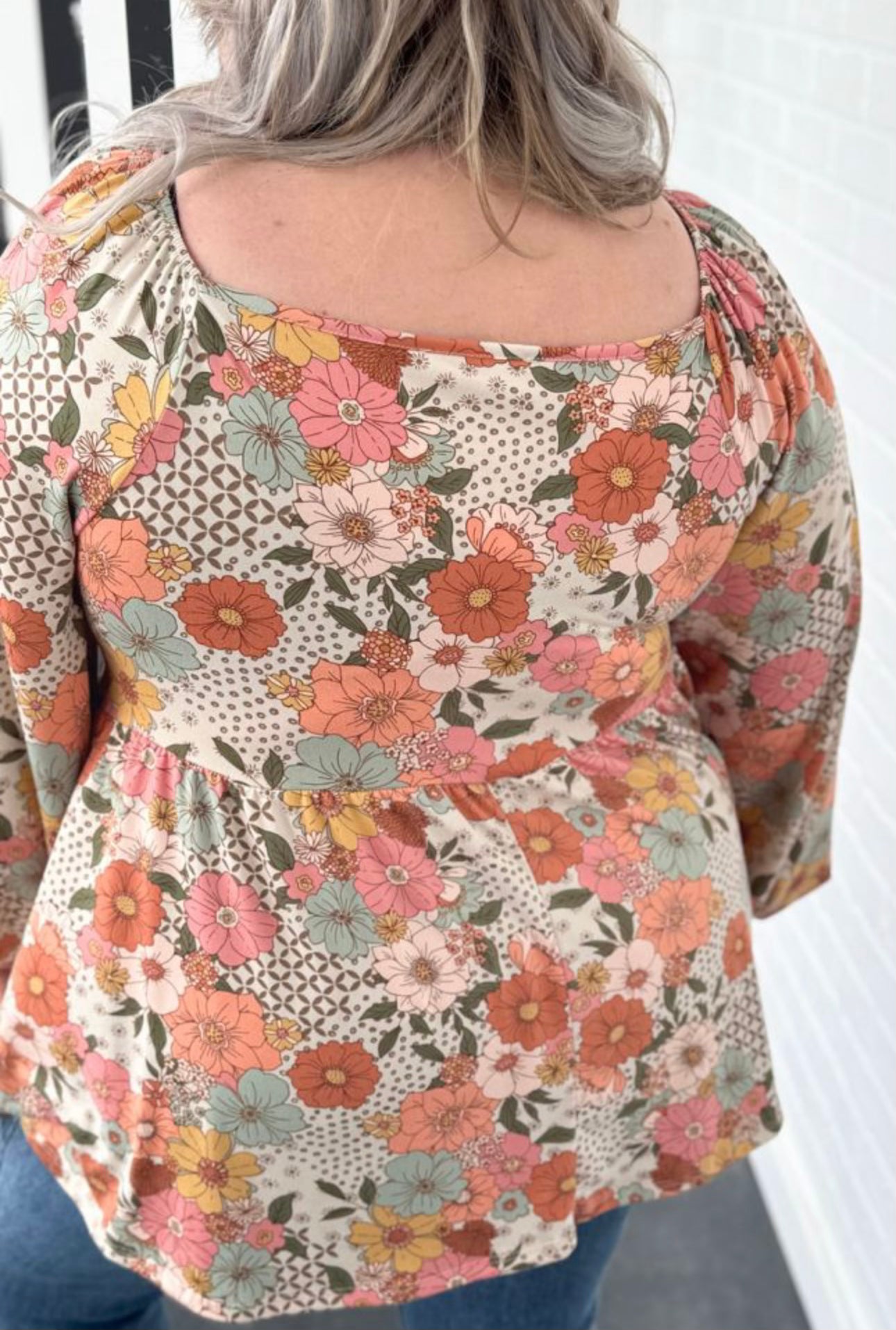 Floral Babydoll Long Sleeve Plus