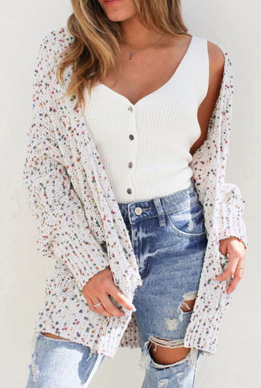 White confetti Cardigan