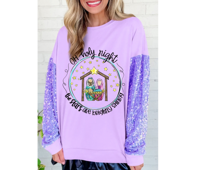 Purple Sequin Sleeve