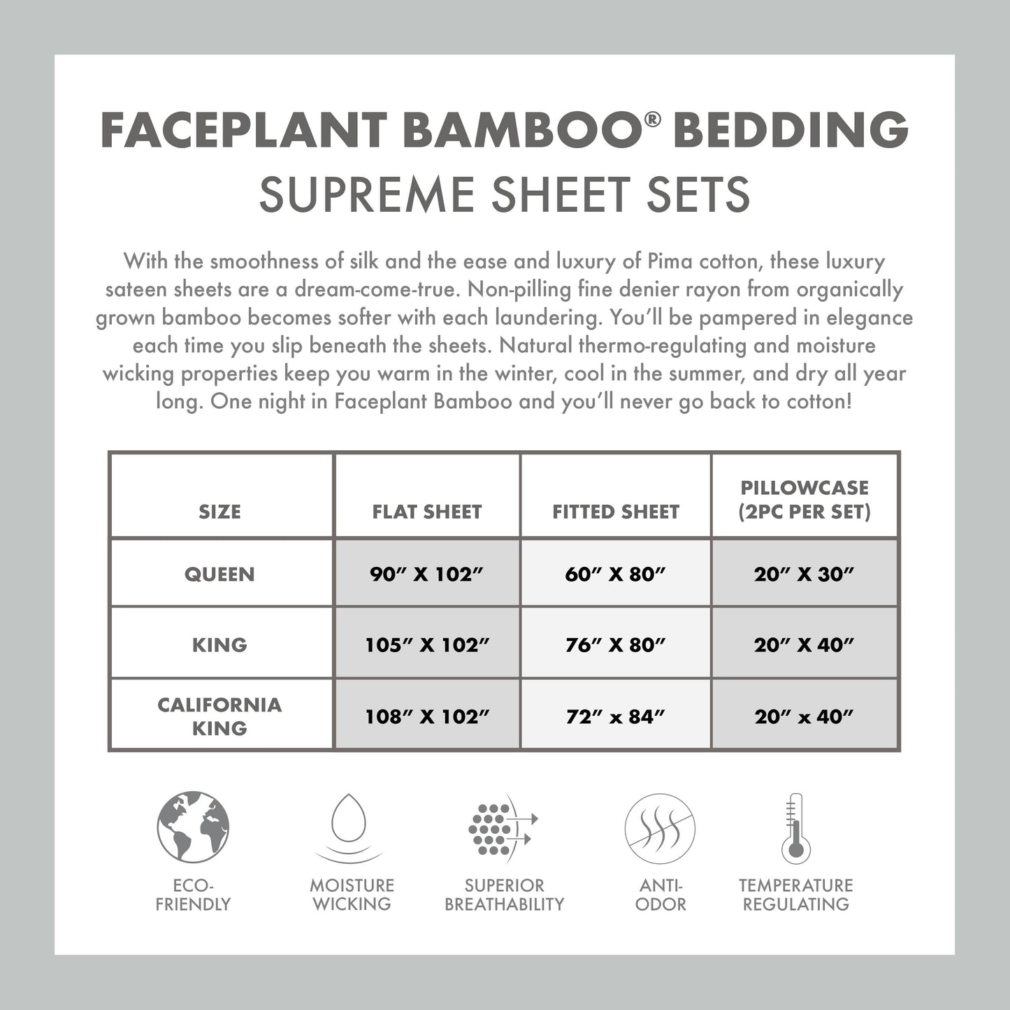 Faceplant Bamboo® Supreme Sheet Set Sweet Magnolia Boutique