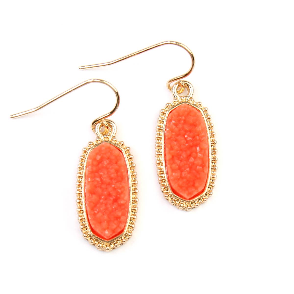 DRUZY STONE OVAL EARRINGS Sweet Magnolia Boutique