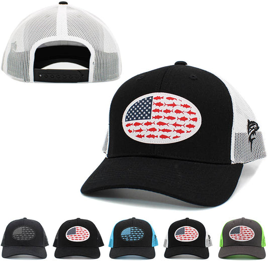 USA Fish Flag Mesh Back Ballcap