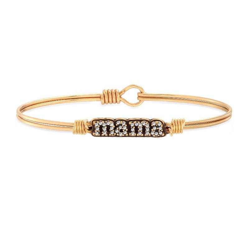 Crystal Pave Mama Bangle Bracelet