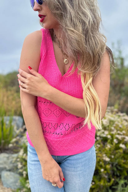 Neon Pink Textured Tank