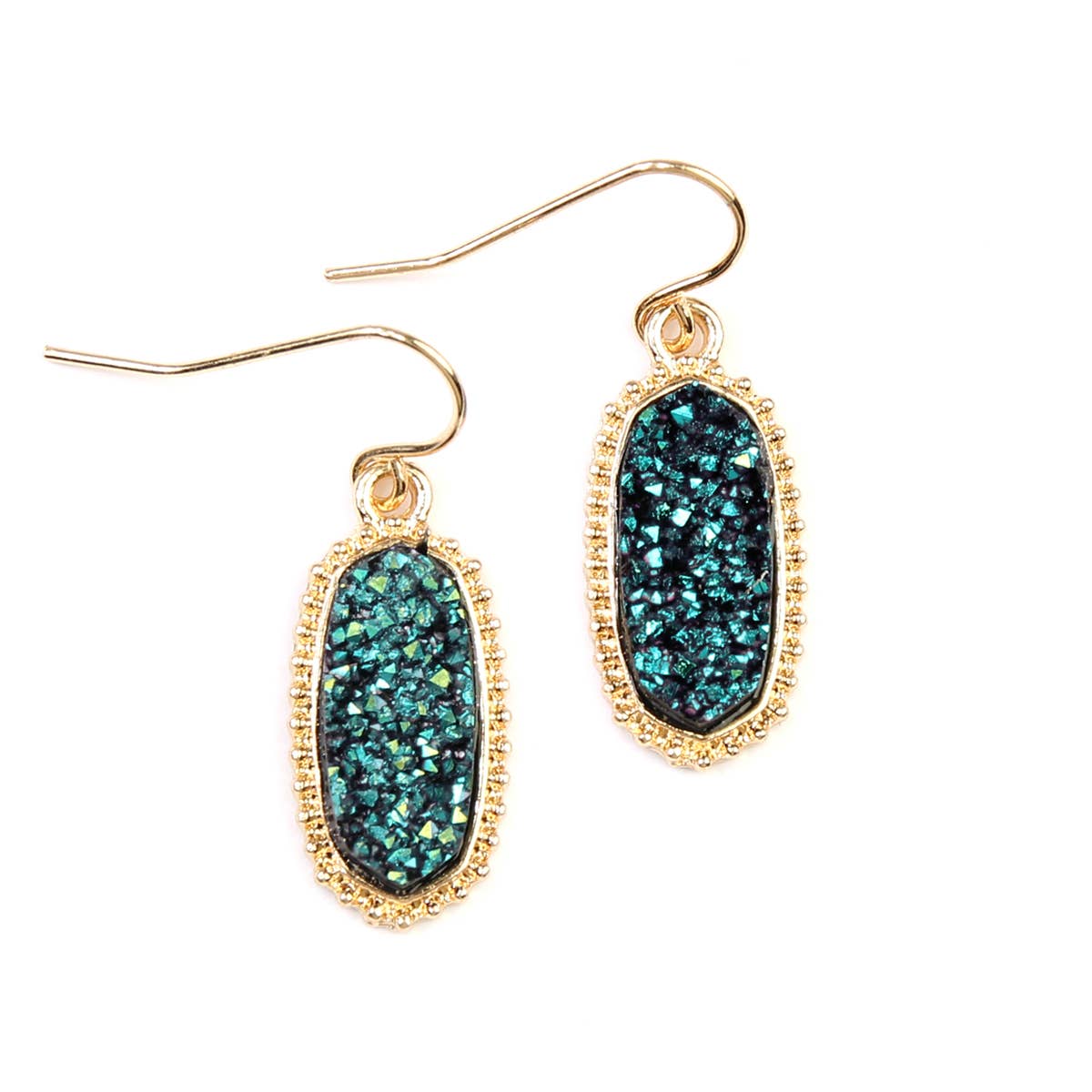 DRUZY STONE OVAL EARRINGS Sweet Magnolia Boutique