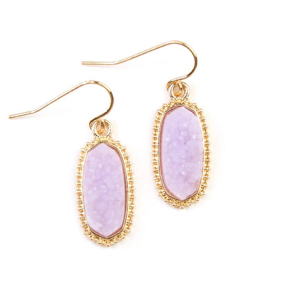 DRUZY STONE OVAL EARRINGS Sweet Magnolia Boutique