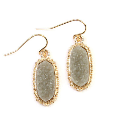 DRUZY STONE OVAL EARRINGS Sweet Magnolia Boutique