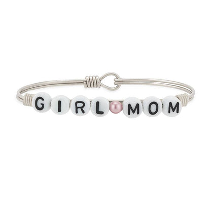 Girl Mom Letter Bead Bangle Bracelet