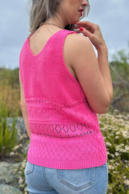 Neon Pink Textured Tank