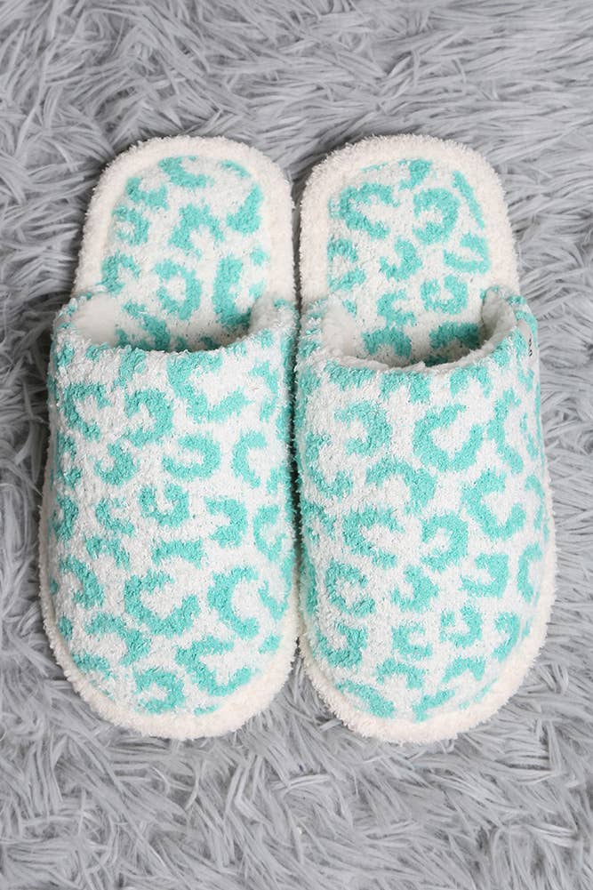 Leopard Print Fuzzy Microfiber Slippers Sweet Magnolia Boutique