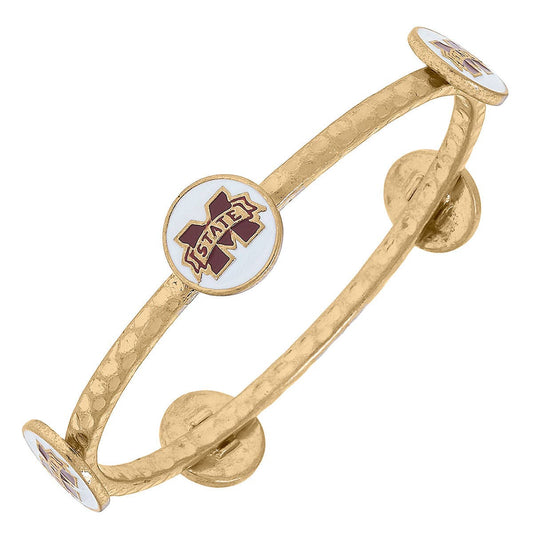 Mississippi State Bulldogs Enamel Claudia Bangle in White