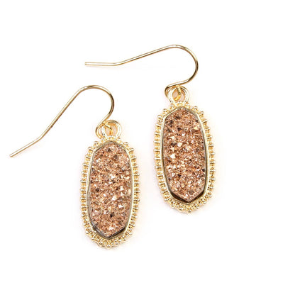 DRUZY STONE OVAL EARRINGS Sweet Magnolia Boutique