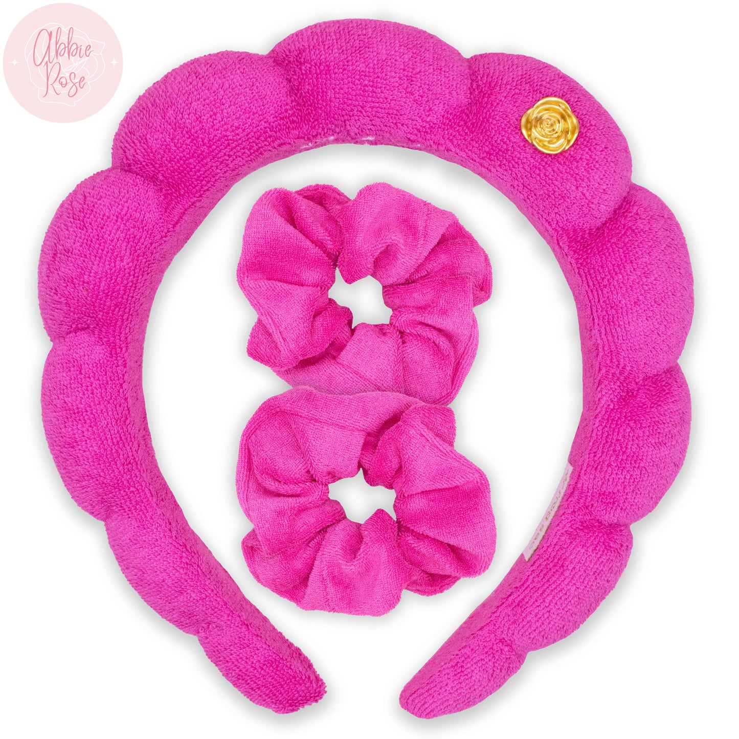 Puffy Terry Cloth Padded Spa Headband with Scrunchies Sweet Magnolia Boutique