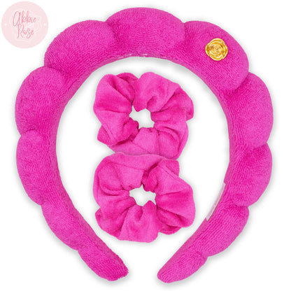 Puffy Terry Cloth Padded Spa Headband with Scrunchies Sweet Magnolia Boutique