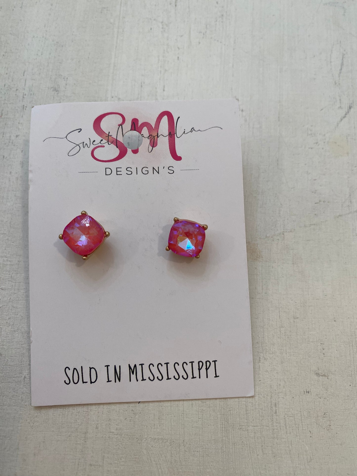 Hot pink studs Sweet Magnolia Boutique