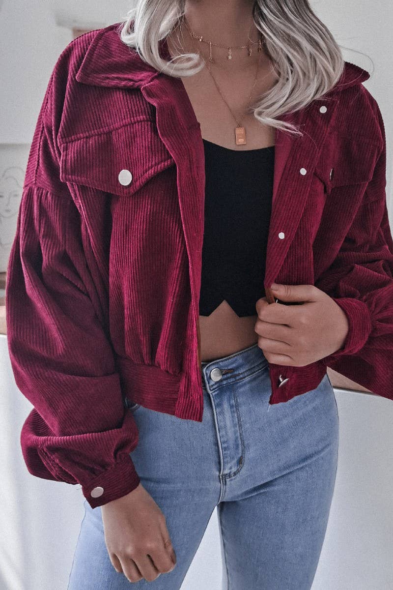 Corduroy Maroon Jacket Sweet Magnolia Boutique