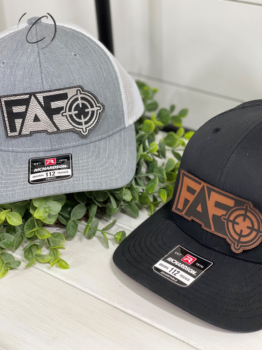 Adult FAFO Target Patch Snapback Hat: Gray & Black / Chestnut Sweet Magnolia Boutique