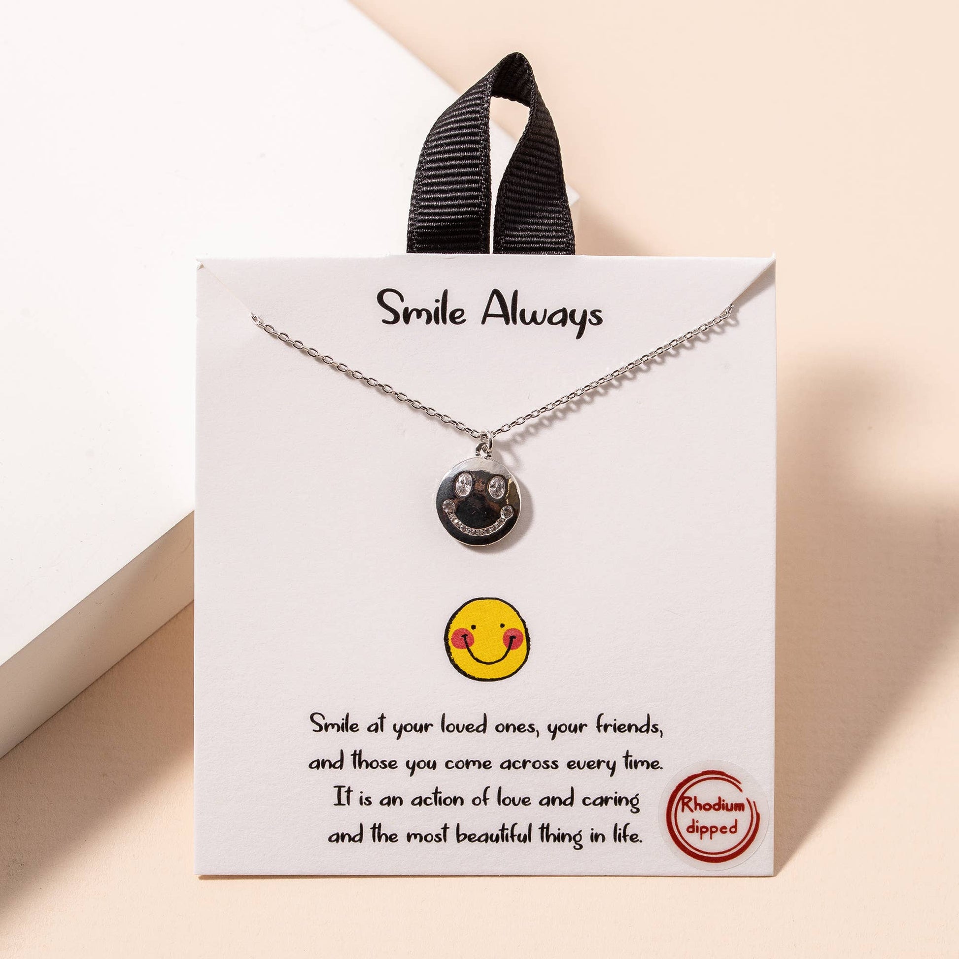 CZ Smile Charm Necklace Sweet Magnolia Boutique