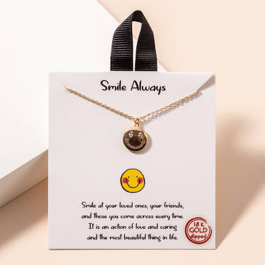 CZ Smile Charm Necklace Sweet Magnolia Boutique