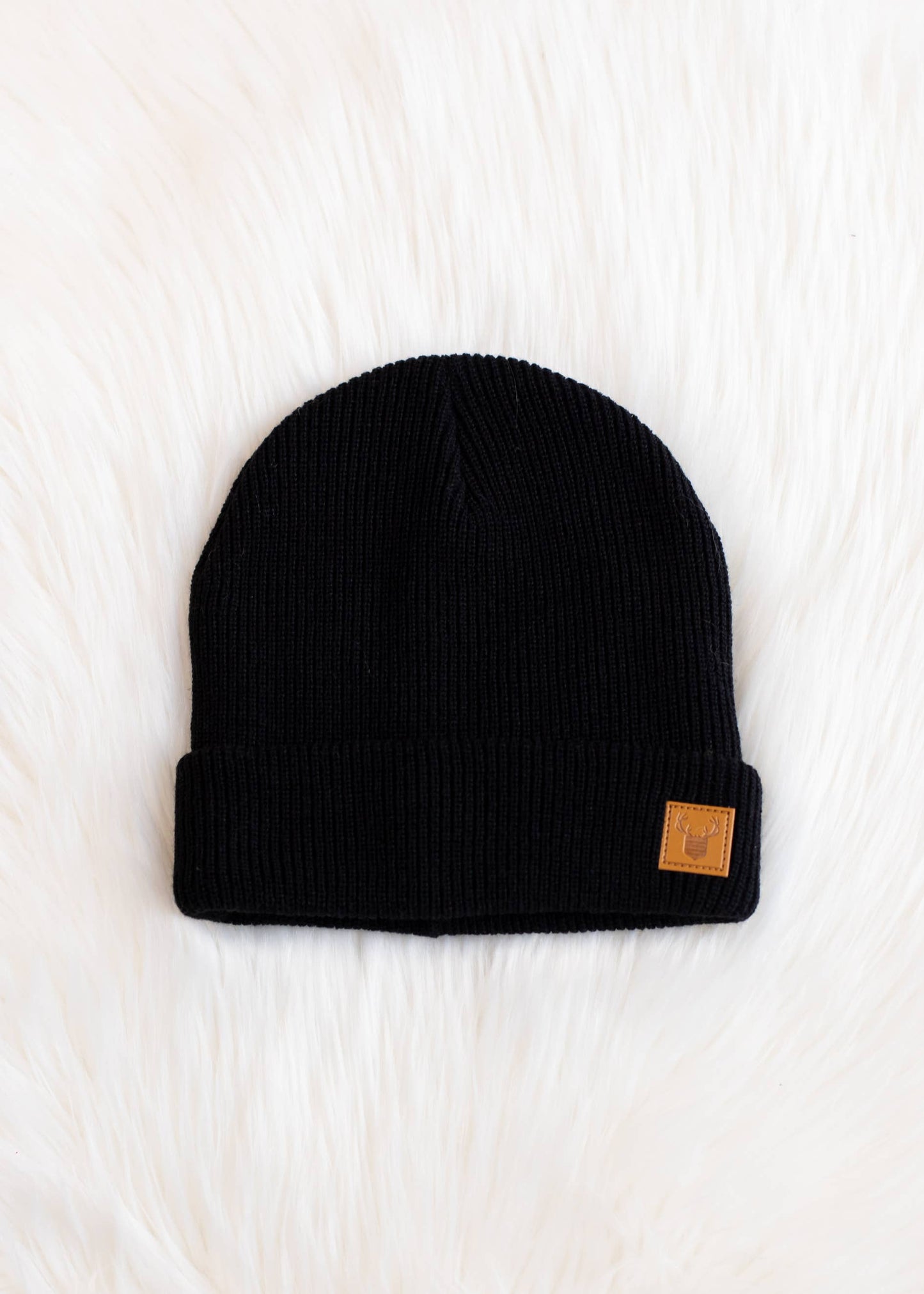 KIDS Black Knit Beanie Sweet Magnolia Boutique