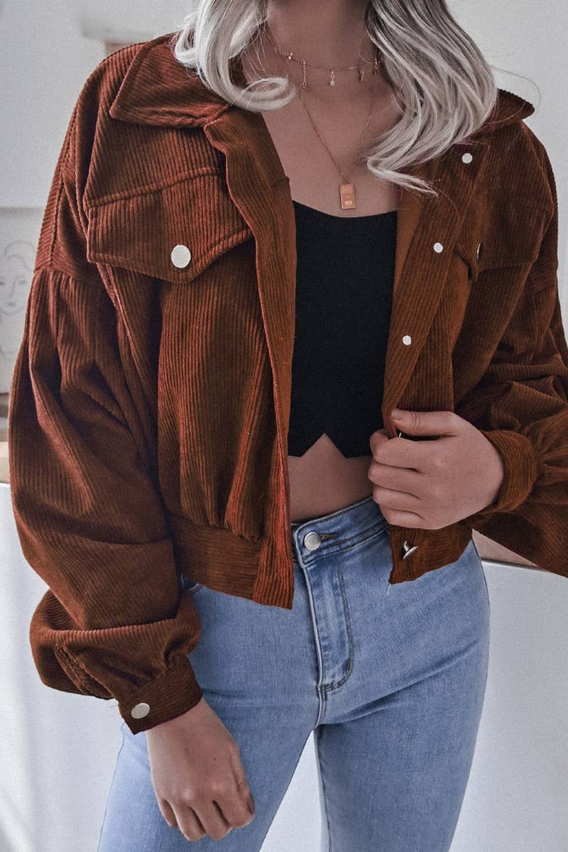 Brown Corduroy Jacket Sweet Magnolia Boutique