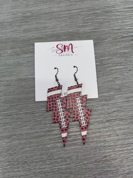 Football bolt earrings Sweet Magnolia Boutique