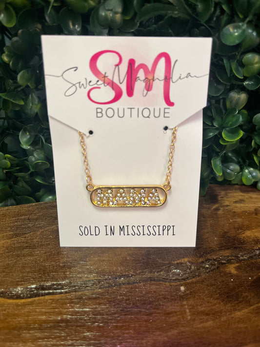 Mama oval bar necklace Sweet Magnolia Boutique